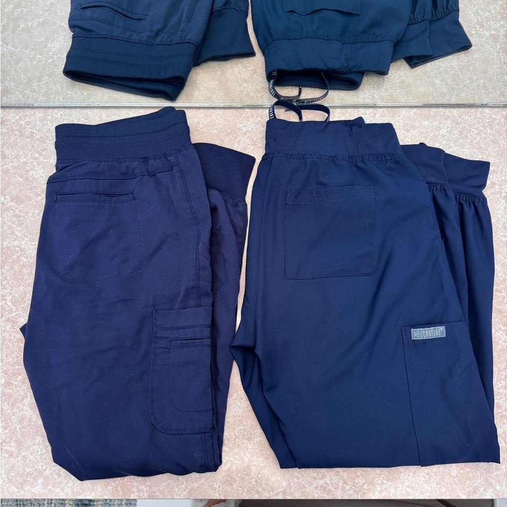 Navy Blue Jogger Scrub Pants Size S SET ONLY